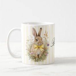 A cute little Floral Bunny Yellow Bow Baby Shower  Kaffeetasse