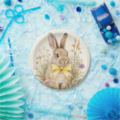 A cute little Floral Bunny Yellow Bow Baby Shower  Pappteller (Party)