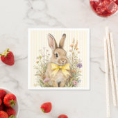 A cute little Floral Bunny Yellow Bow Baby Shower  Serviette (Beispiel)