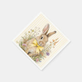 A cute little Floral Bunny Yellow Bow Baby Shower  Serviette (Ecke)