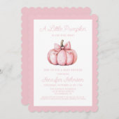 A Cute Little Pink Pumpkin Baby Shower Einladung (Vorne/Hinten)