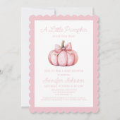 A Cute Little Pink Pumpkin Baby Shower Einladung (Vorderseite)