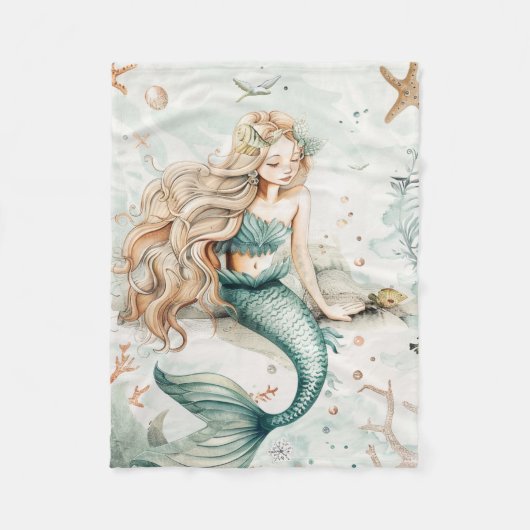 A Cute Mermaid Fleecedecke (Vorderseite)