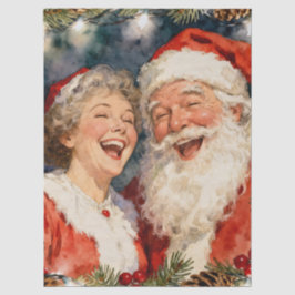 A Cute Mr and Mrs Claus Christmas Seidenpapier