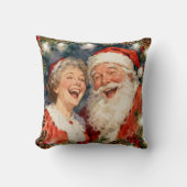 A Cute Mr and Mrs Claus Old-Fashioned Christmas Kissen (Vorderseite)