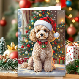 A Cute Poodle Christmas Personalized Feiertagskarte