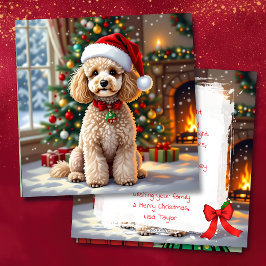 A Cute Poodle Christmas Personalized Feiertagskarte