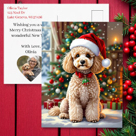A Cute Poodle Christmas Personalized Feiertagspostkarte