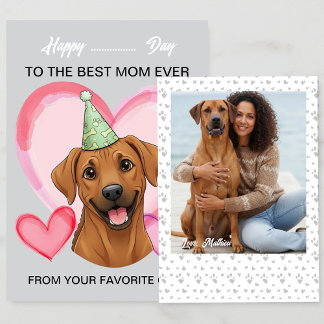 A cute Rhodesian on a special occasion for Mom Feiertagskarte