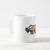 A cute sleepy sloth hanging from a branch, kawaii kaffeetasse (Vorderseite Links)