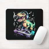 A Cute T-rex Playing Electronic Music Funny Dj Din Mousepad (Mit Mouse)