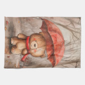 A Cute Teddy Bear in The Rain Geschirrtuch (Horizontal)