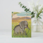 A Cute Vintage Baby Elephant Postkarte (Stehend Vorderseite)