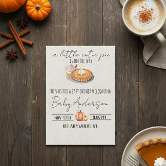 A cutie pie is on the way. Baby shower invitation Einladung