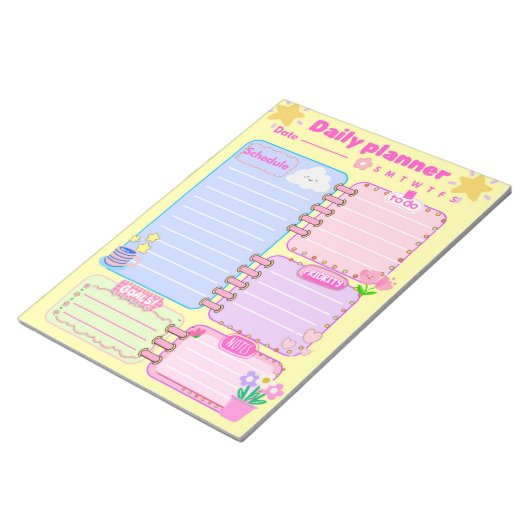 a daily planner Notepad Notizblock (angewinkelt)