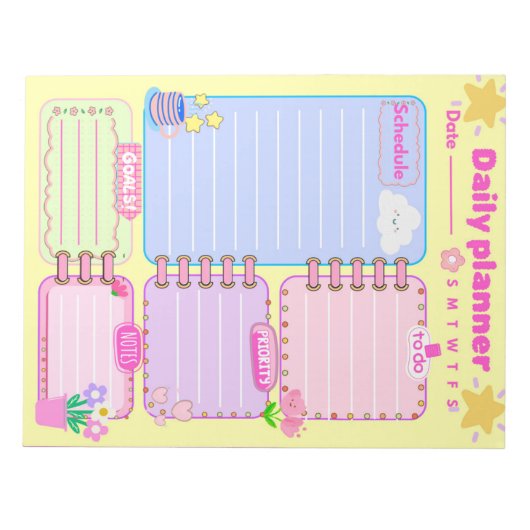 a daily planner Notepad Notizblock (Vorderseite)