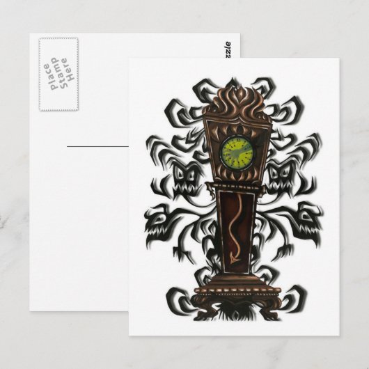 A.Daley Original 13. STUNDE CLOCK Postkarte (Vorne/Hinten)