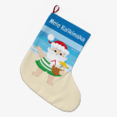 A Day At The Beach With Santa Claus Großer Weihnachtsstrumpf (Vorderansicht (hängend))