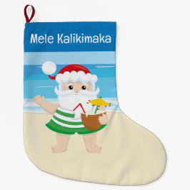 A Day At The Beach With Santa Claus Großer Weihnachtsstrumpf