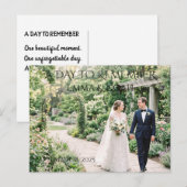 A Day to Remember Hochzeitspostkarte Postkarte (Vorne/Hinten)