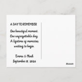 A Day to Remember Hochzeitspostkarte Postkarte (Rückseite)