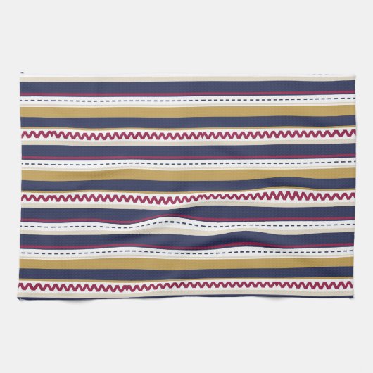 A decorative fabric features horizontal  geschirrtuch (Horizontal)