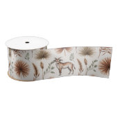 A decorative pattern features deer brown foliage satinband (Spule)