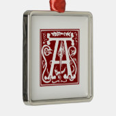 A - Dekoratives Alphabet Silbernes Ornament (Rechts)