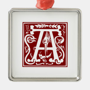A - Dekoratives Alphabet Silbernes Ornament