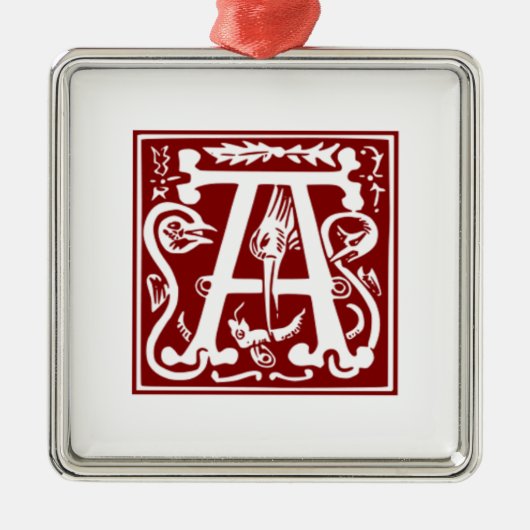 A - Dekoratives Alphabet Silbernes Ornament (Vorne)
