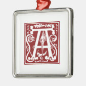 A - Dekoratives Alphabet Silbernes Ornament (Links)