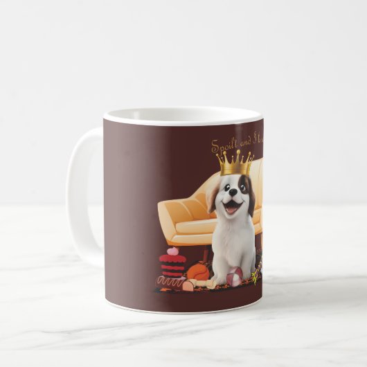 A delightful and charming 'Spoiled Puppy' Kaffeetasse (Vorderseite Links)