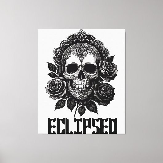 A detailed skull adorned with intricate patterns leinwanddruck (Vorderseite)