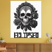 A detailed skull adorned with intricate patterns leinwanddruck (Insitu (Wohnzimmer))