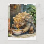 A Dino Eating Ramen Postkarte (Vorderseite)