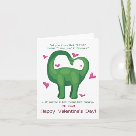 A Dinosaur Valentine Feiertagskarte (Vorderseite)