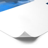 "A" Dinosaurier Watercolor Blue Child's Name Poste Poster (Ecke)