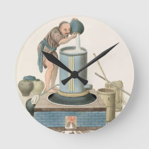A Distiller, plate 24 from 'The Costume of China', Runde Wanduhr
