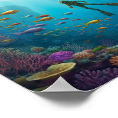 A diver discovers a castle in the reef poster (Ecke)