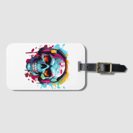 A DJ POP ART SKULL Luggage Tag  Gepäckanhänger