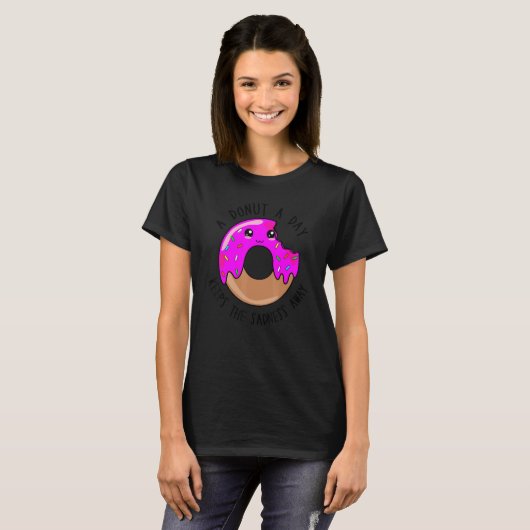 A Donut A Day Keeps The Sadness Away Cute Donut T-Shirt (Vorne ganz)