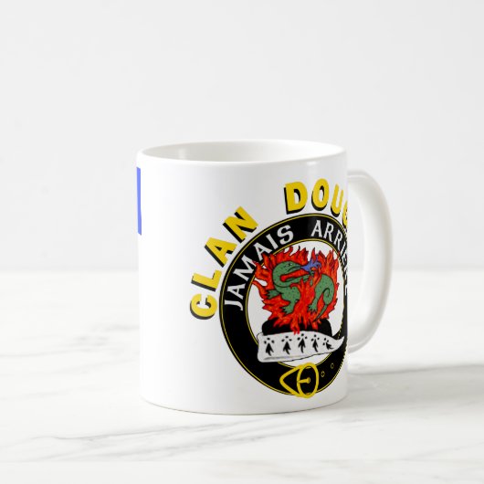 A DOUGLAS! mug with a Douglas Badge Kaffeetasse (VorderseiteRechts)
