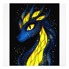 A dragon with glowing yellow scales fotodruck