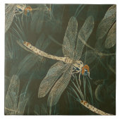 A DRAGONFLY ON GREEN TILE FLIESE (Vorderseite)