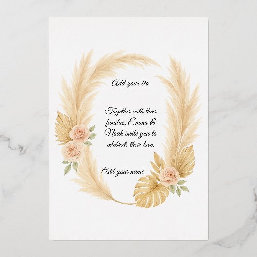 A dreamy boho arch for your perfect day folieneinladung (Vorderseite)