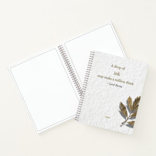 'A drop of ink may make a million think' writer's  Notizblock (Innenseite)