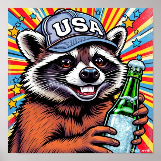 A DRUNK RACCOON WALKS INTO A BAR-5 POSTER (Vorne)