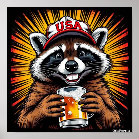 A DRUNK RACCOON WALKS INTO A BAR-6 POSTER (Vorne)