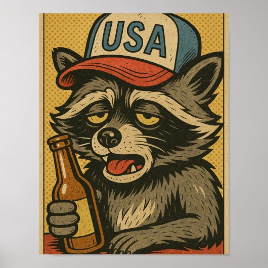 A DRUNK RACCOON WALKS INTO A BAR-6 POSTER (Vorne)