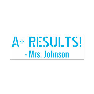 "A+ ERGEBNISSE!" + Benutzerdefinierter Tutor-Name Permastempel